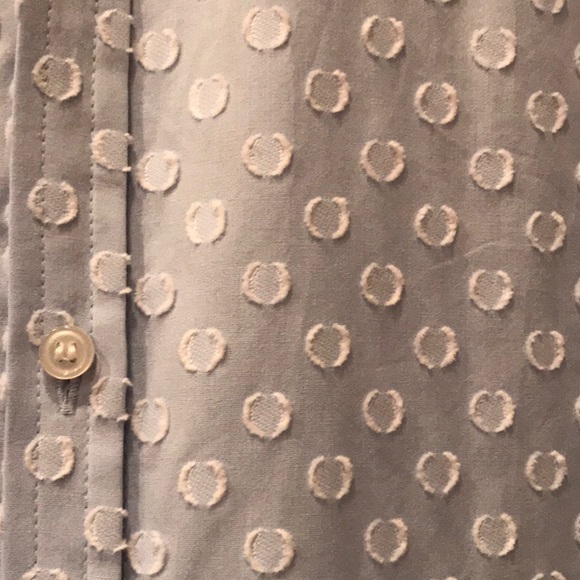 Light Blue with white dot design blouse. - Picture 3 of 4